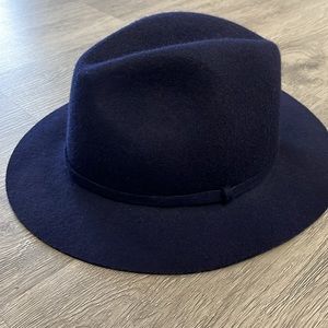 J Crew Navy 100% Wool Hat Small/Medium